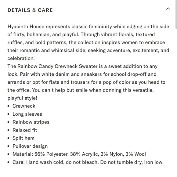 Hyacinth house candy crew neck sweater, pink/blue/orange, Size S E25 - Picture 3 of 10